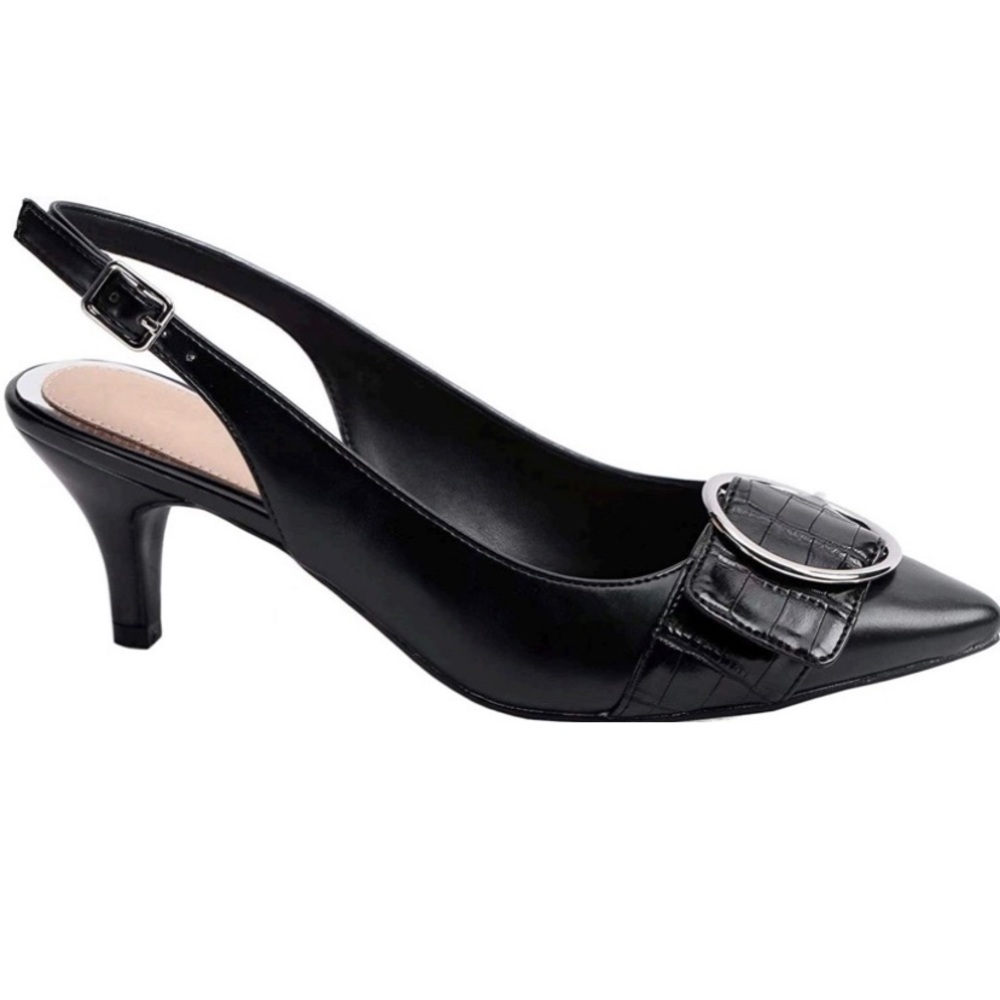 Greatonu Slingback Heeled Buckled Sandals-Size 8
